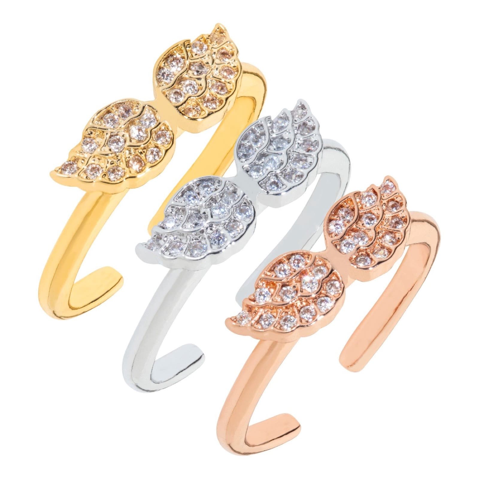 Milouwings Signature Ringe in Gold, Weissgold und Roségold auf Samt